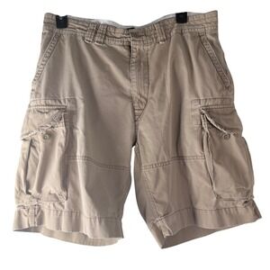 Vintage Polo Ralph Lauren Classic Fit Cargo Shorts Khaki Tan Mens 38 Outdoors